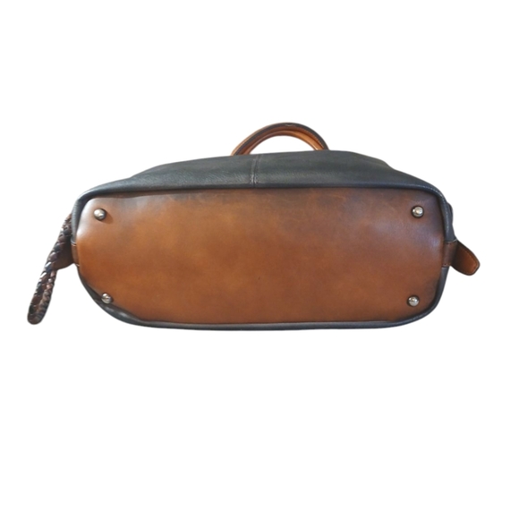 Isabelle Gray/Brown Leather Crossbody Satchel Hand Bag - Picture 4 of 11